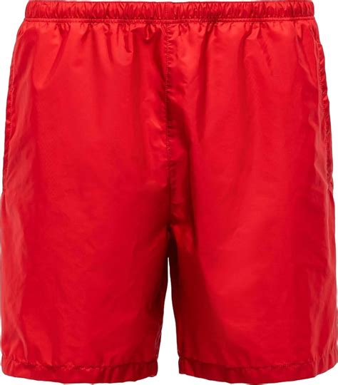 prada swim shorts red label|Black Stretch Re.